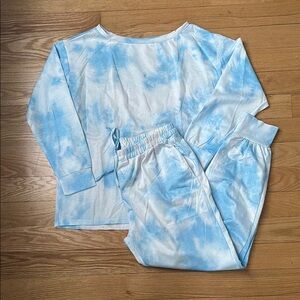 Blue Tie-Dye Lounge Set